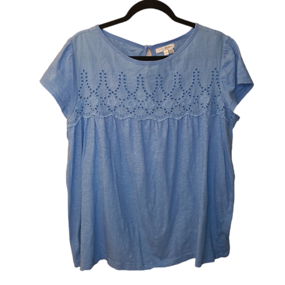 3/$30! Jacks Girlfriend Short Sleeve Babydoll Blouse